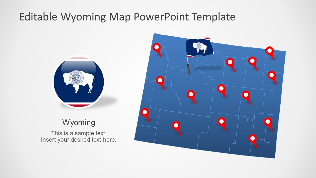 Map Template of USA State of Wyoming 