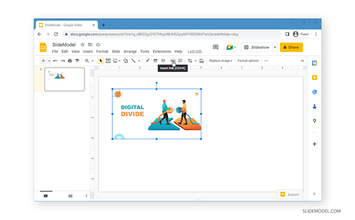 Insertion d'image dans Google Slides