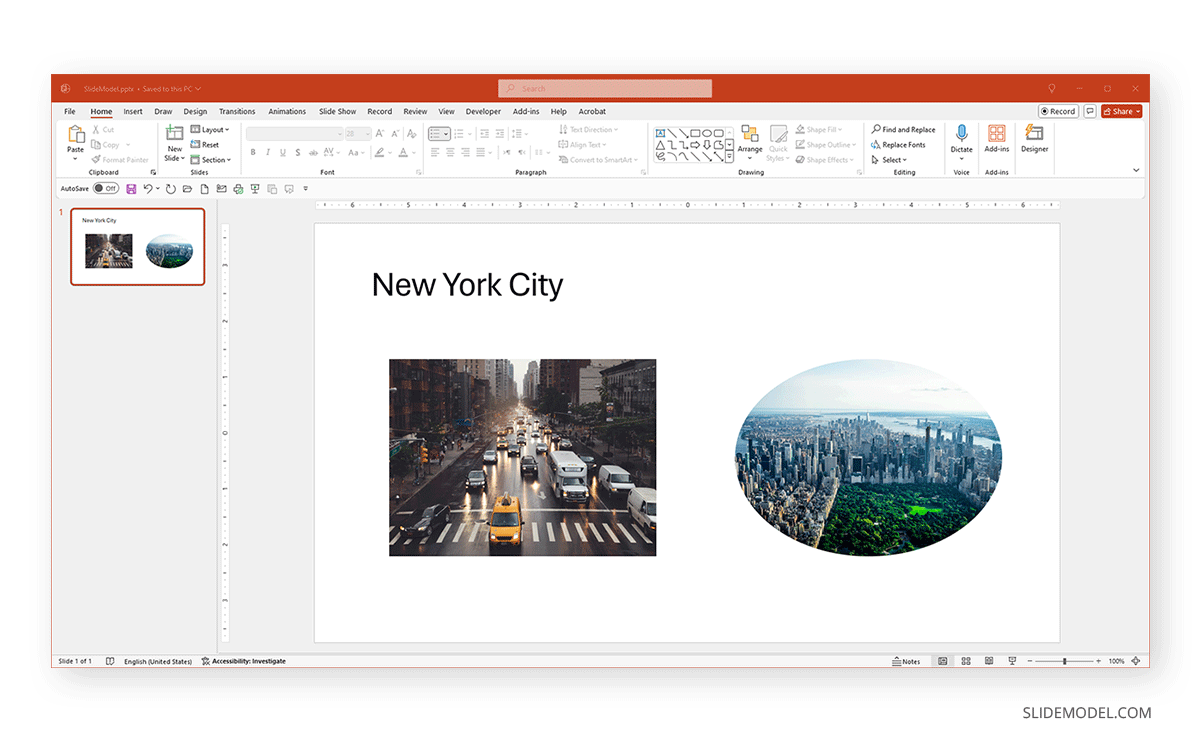 Shape variety in picture placeholder PowerPoint