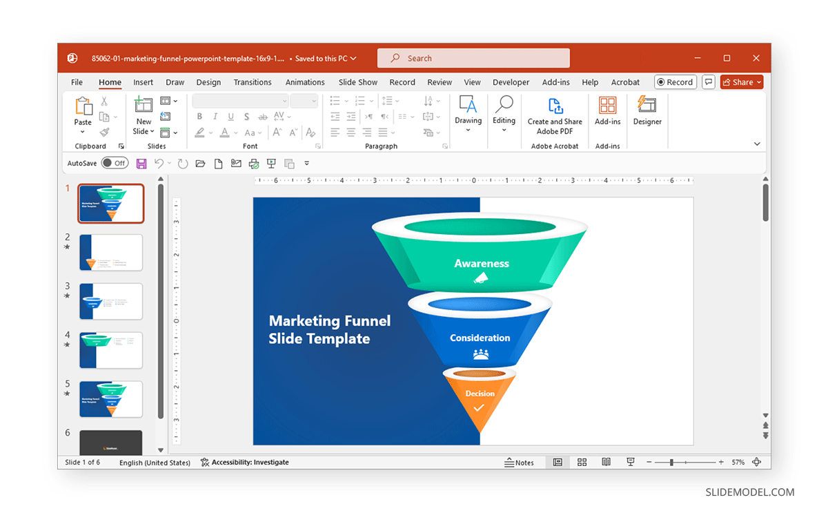 Marketing Funnel Template by SlideModel