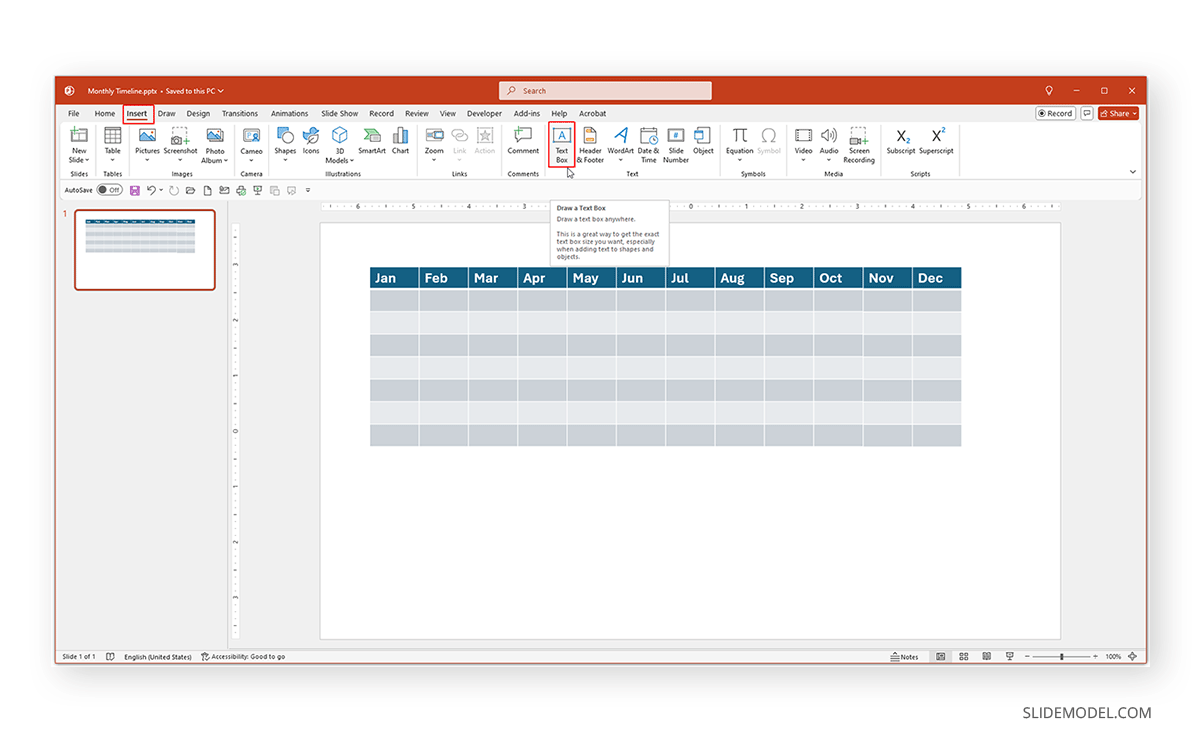 Adding text to a PPT table