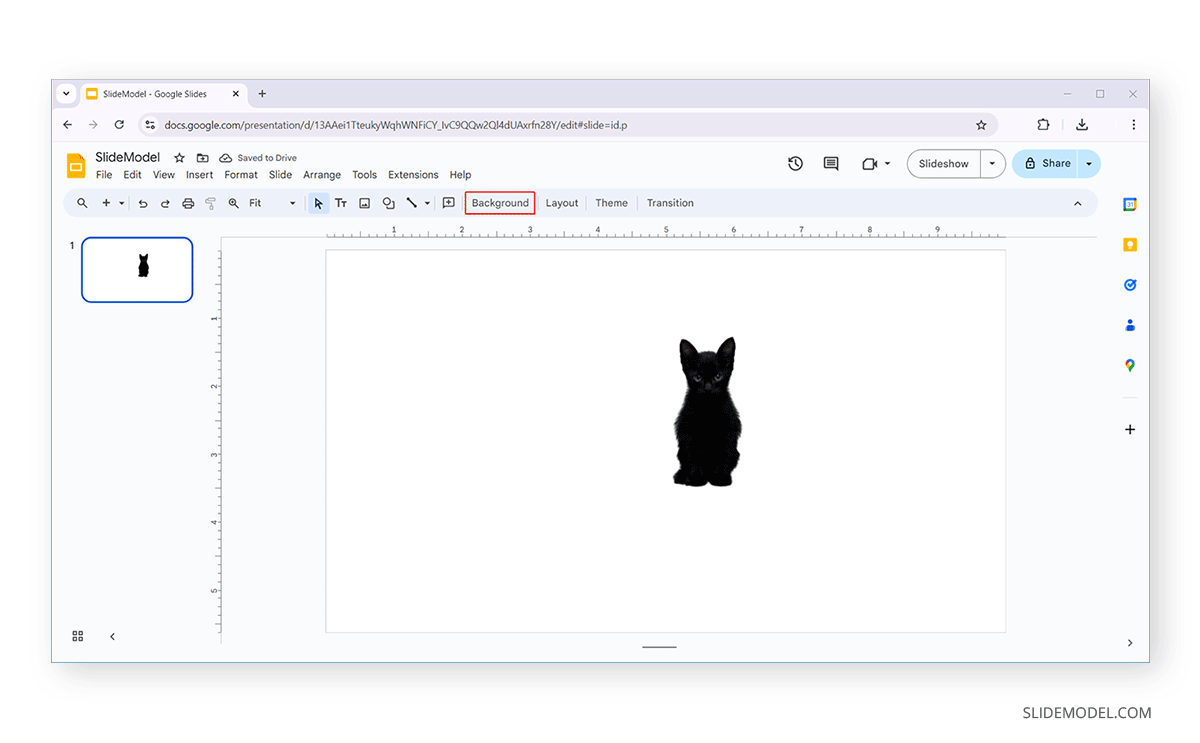 Transparent PNG image inserted in Google Slides