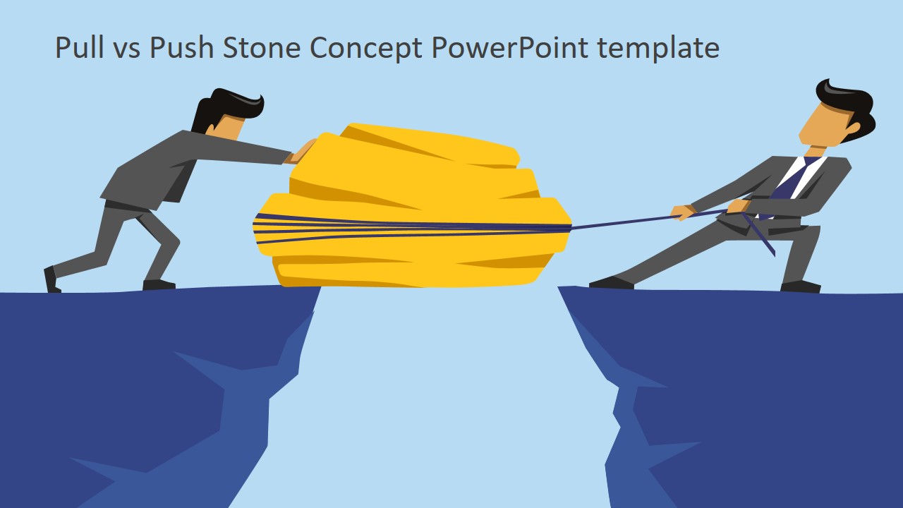 Pull vs Push PowerPoint Concept Design SlideModel