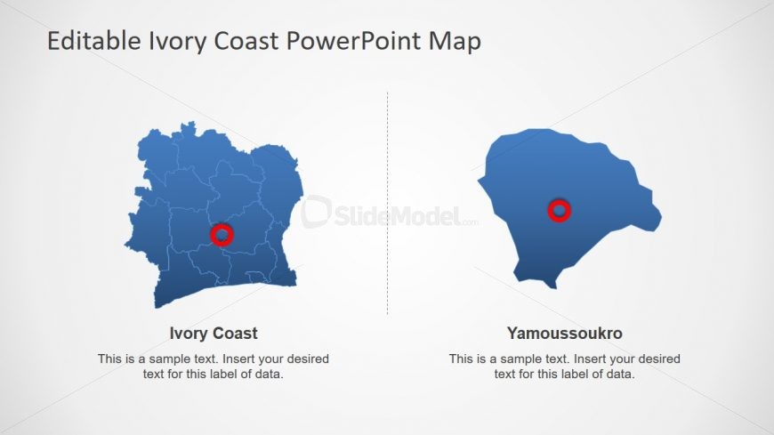 Map of Cote d’Ivoire Political Outline