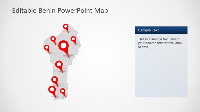 Location Pins and Map of Benin PPT
