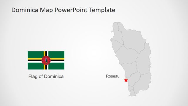 Flag of Dominica Silhouette Map