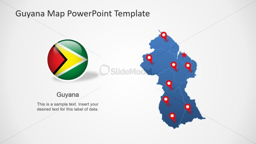 Editable Silhouette Map Guyana