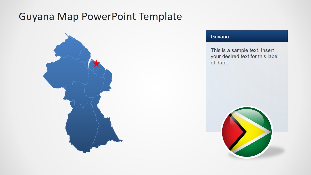 Editable Guyana Map Powerpoint Template