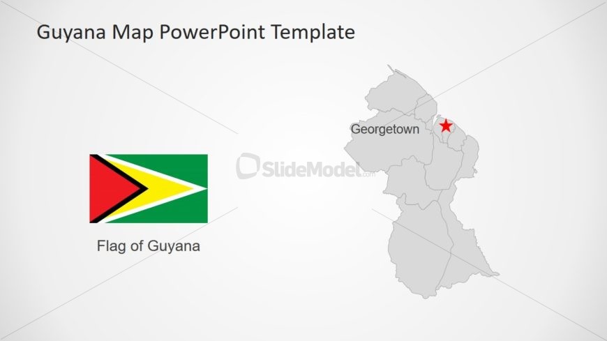 Flag and Map of Guyana