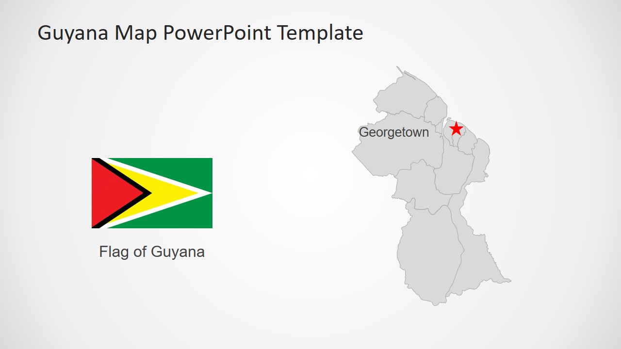 Editable Guyana Map Powerpoint Template