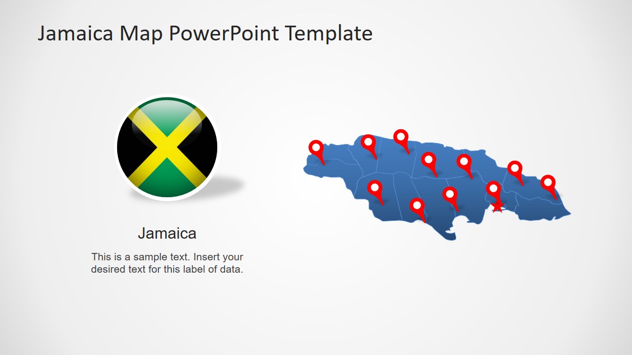 Flag and Map of Jamaica