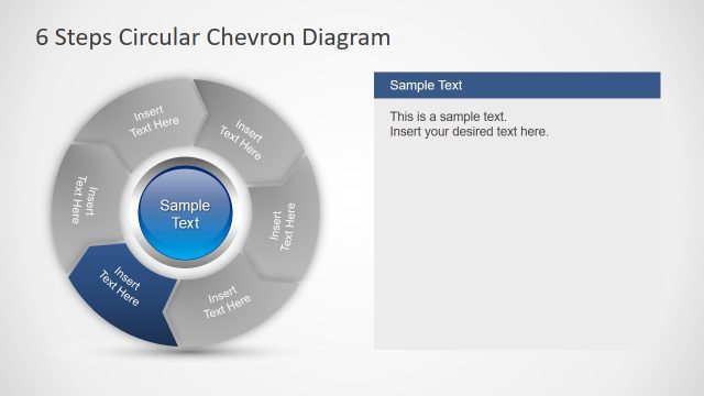 Circular Chevron 6 Editable Segments PPT
