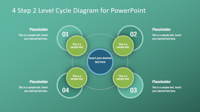 4 Steps Spoke Diagram PPT