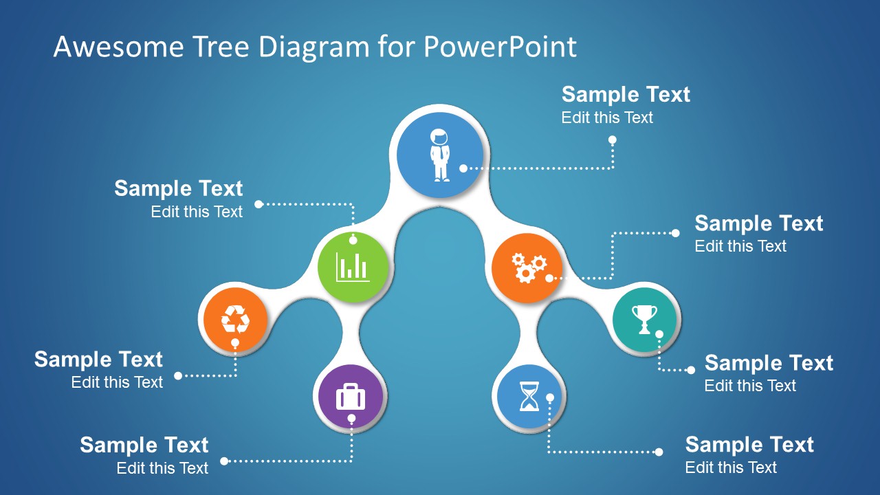 Awesome Tree Diagram Template for PowerPoint SlideModel