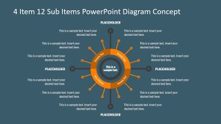 4 Item 12 Sub-Item PowerPoint Diagram - SlideModel