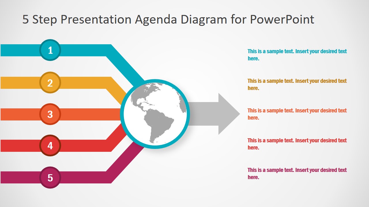 5 Step Presentation Agenda Diagram For Powerpoint Slidemodel