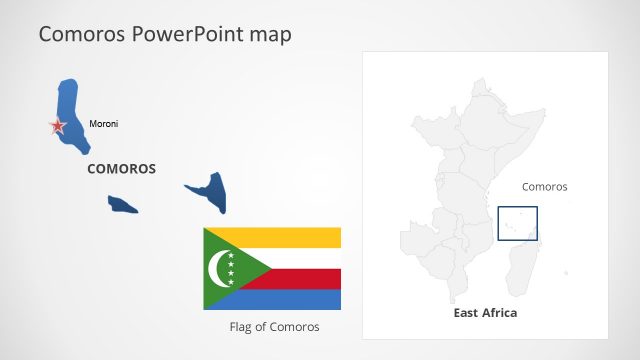 East Africa Comoros Map PowerPoint