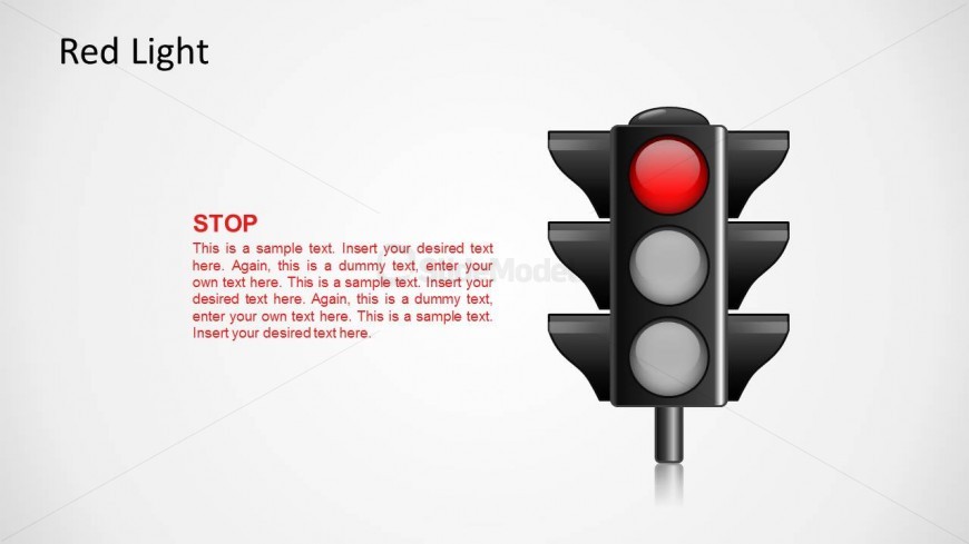 Traffic Light Illustration with Red Light On