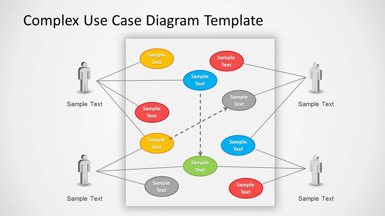 Complex Use Case Diagram Example for PowerPoint Slide Design