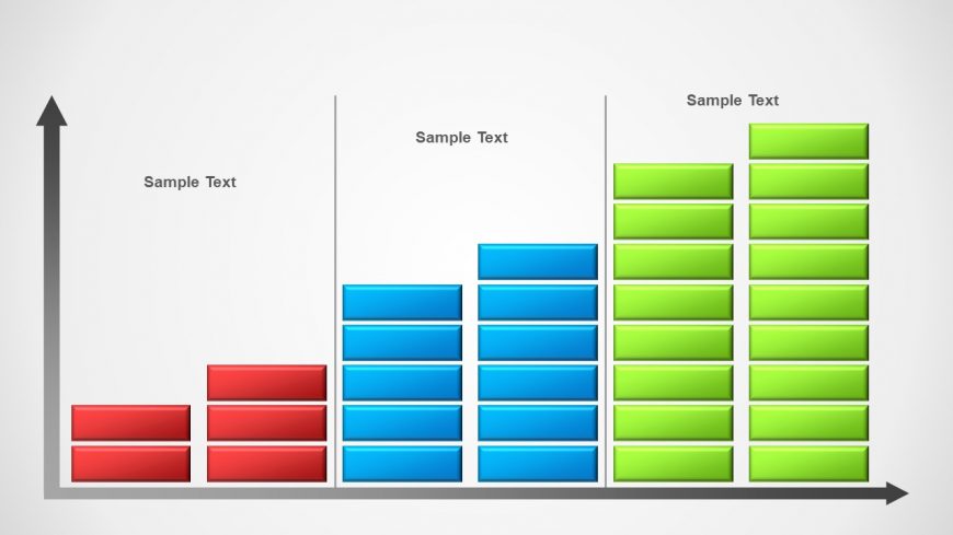 PowerPoint Bar Chart created with layered blocks