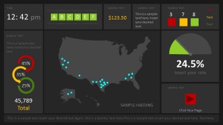 Dark Dashboard US Map for PowerPoint