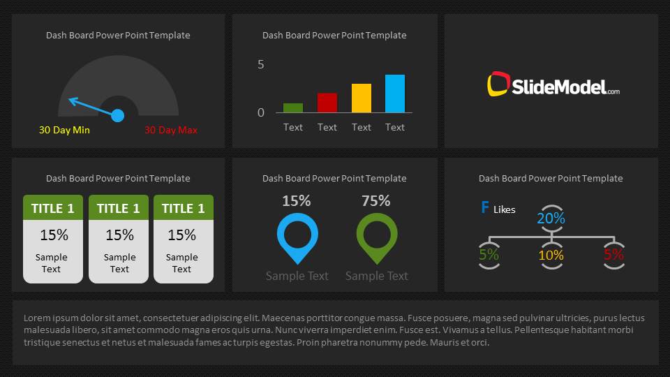 Dark Dashboard PowerPoint Template - SlideModel