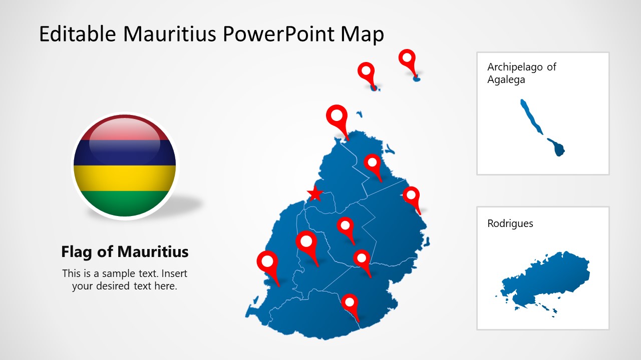Editable Mauritius Map PPT Slide Template