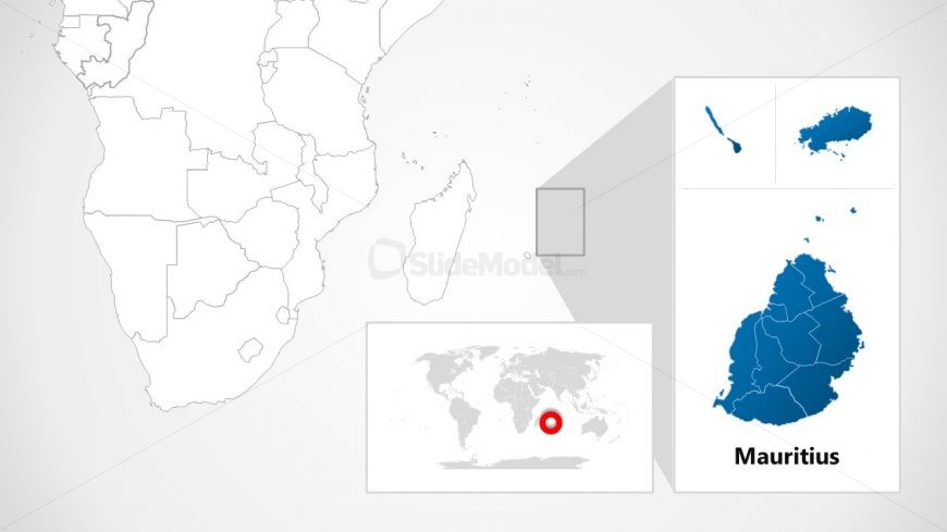 Slide Showing Location of Mauritius on World-Map