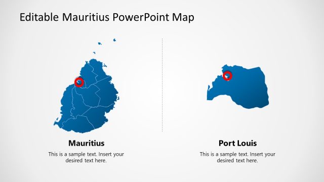 Port Louis and Mauritius Editable Map Slide