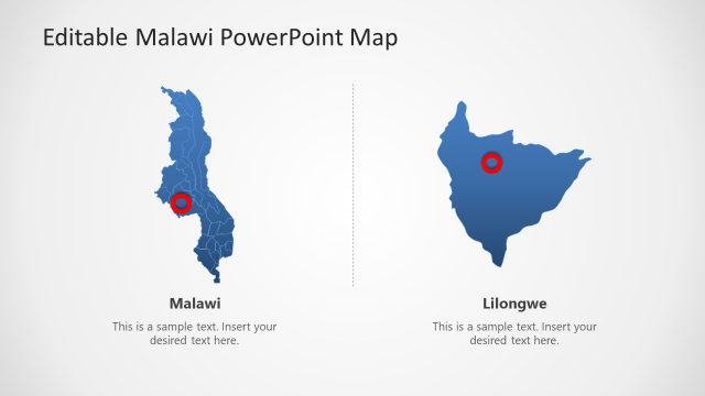 Blue Map of Malawi PPT
