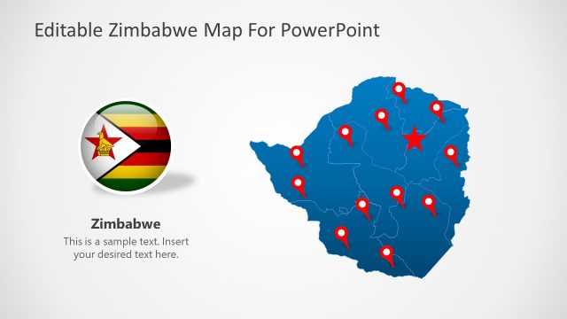 Editable Zimbabwe PowerPoint Map