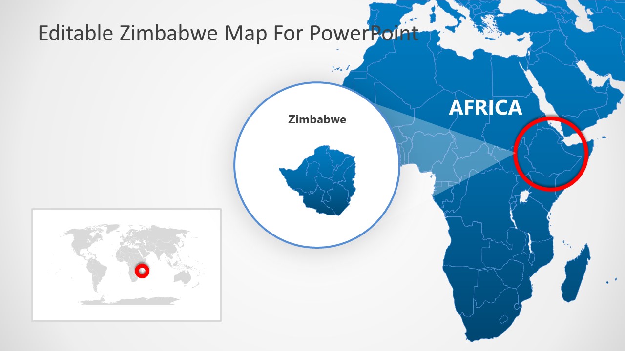 Zimbabwe Country Location on World-Map