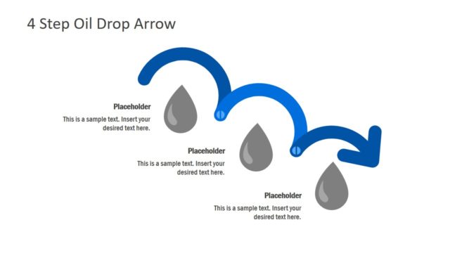 4 Steps Oil Drop Diagram PPT