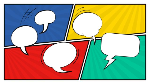 Speech Bubbles Slide Comic Style