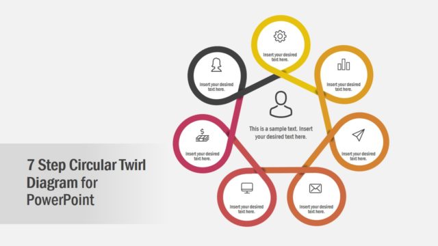 7-Step Circular Twirl Diagram PowerPoint Template