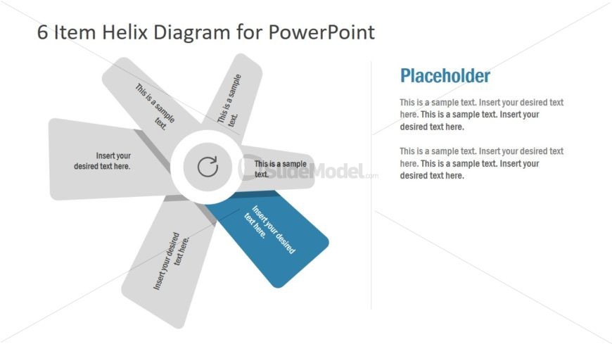 6 Items Helix Fan Shape PPT