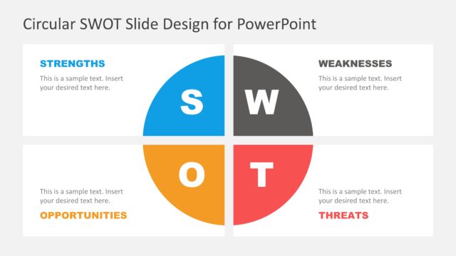 Circular SWOT Slide Design for PowerPoint