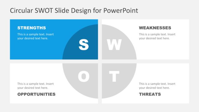 Flat SWOT Circular Diagram Template