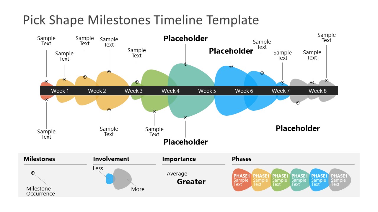 Pick Shape Milestones Timeline Slide Template