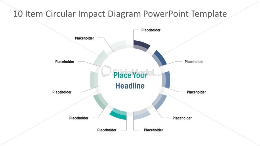 Presentation of 10 Items Circular Diagram