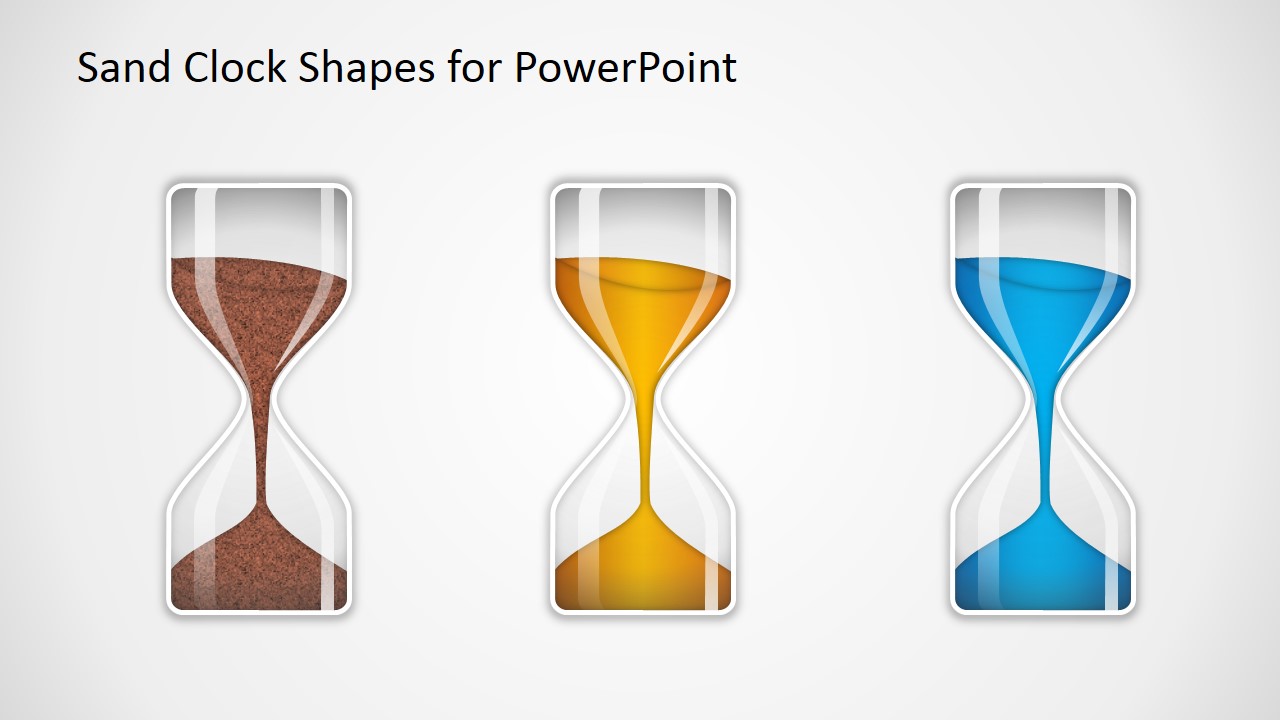 Sand Clock Shapes for PowerPoint SlideModel