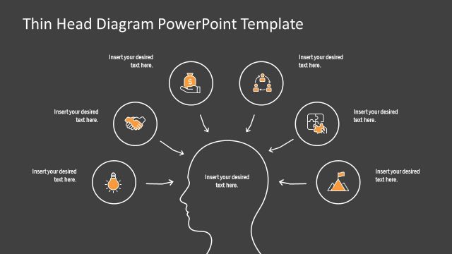 6 Items Head Outline PowerPoint