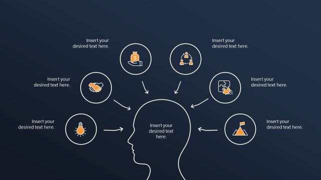 6-Step Head Diagram Template Slide