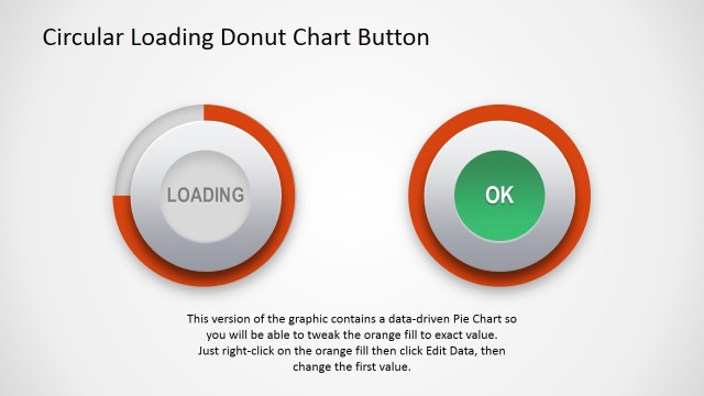 Button Shape with Donut Chart PowerPoint Template