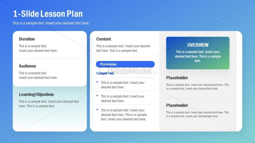 Lesson Planner Slide Template - SlideModel