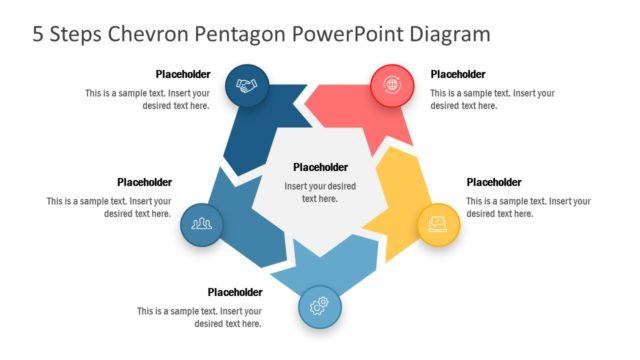 5 Steps Chevron Pentagon PowerPoint Diagram