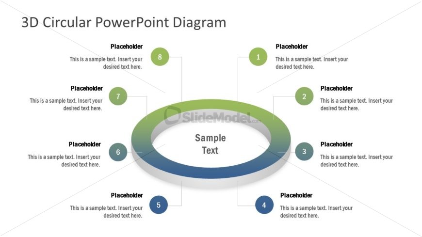 8 Steps 3D Circular Diagram