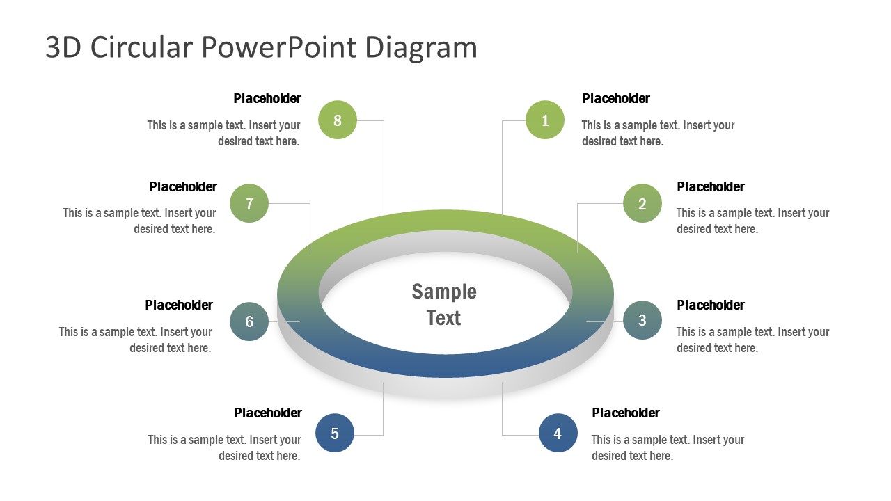 8 Steps 3D Circular Diagram