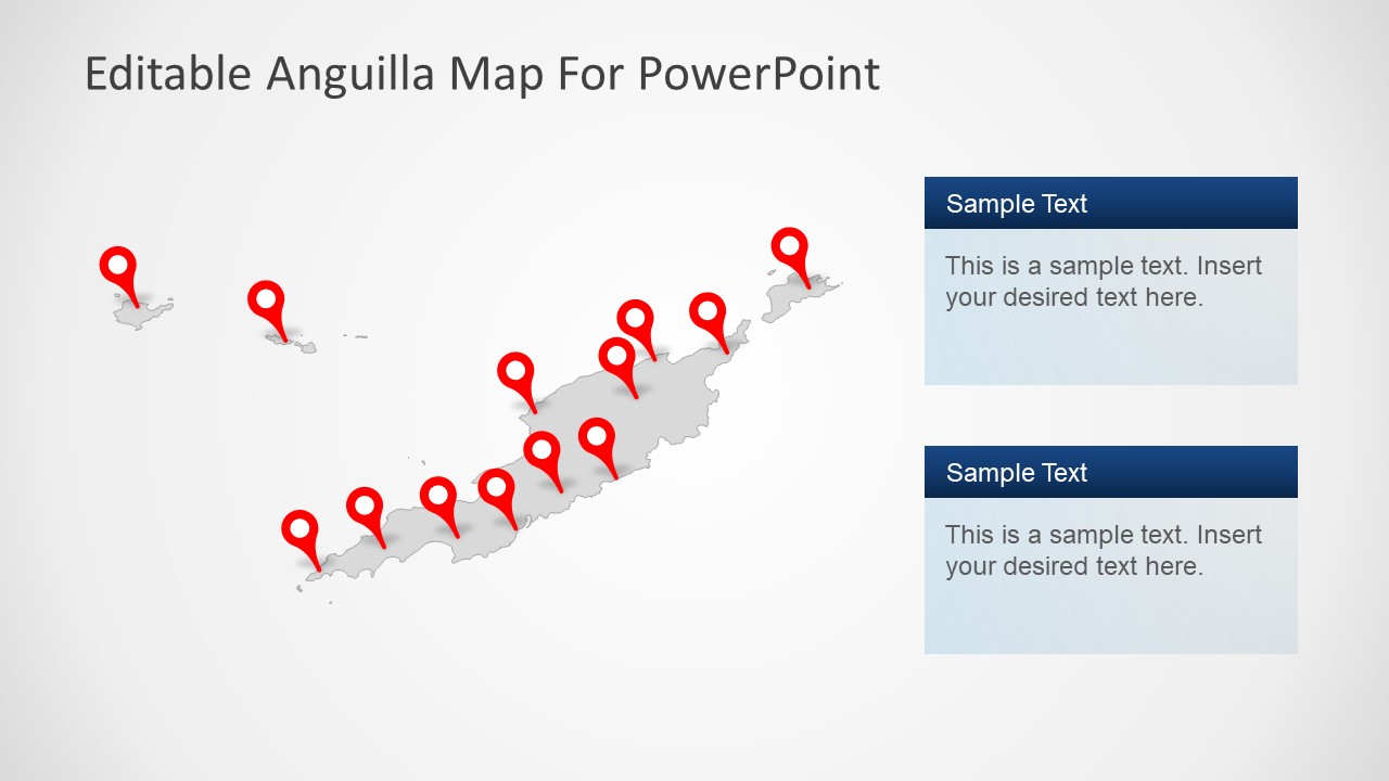 Gray Political Outline Map Anguilla Ppt Slidemodel