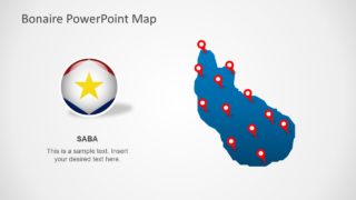 Flag and Map of Saba